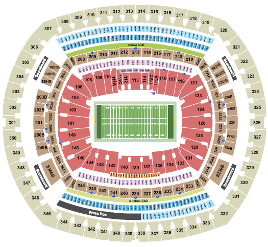 MetLife Stadium New York Giants Seating Chart